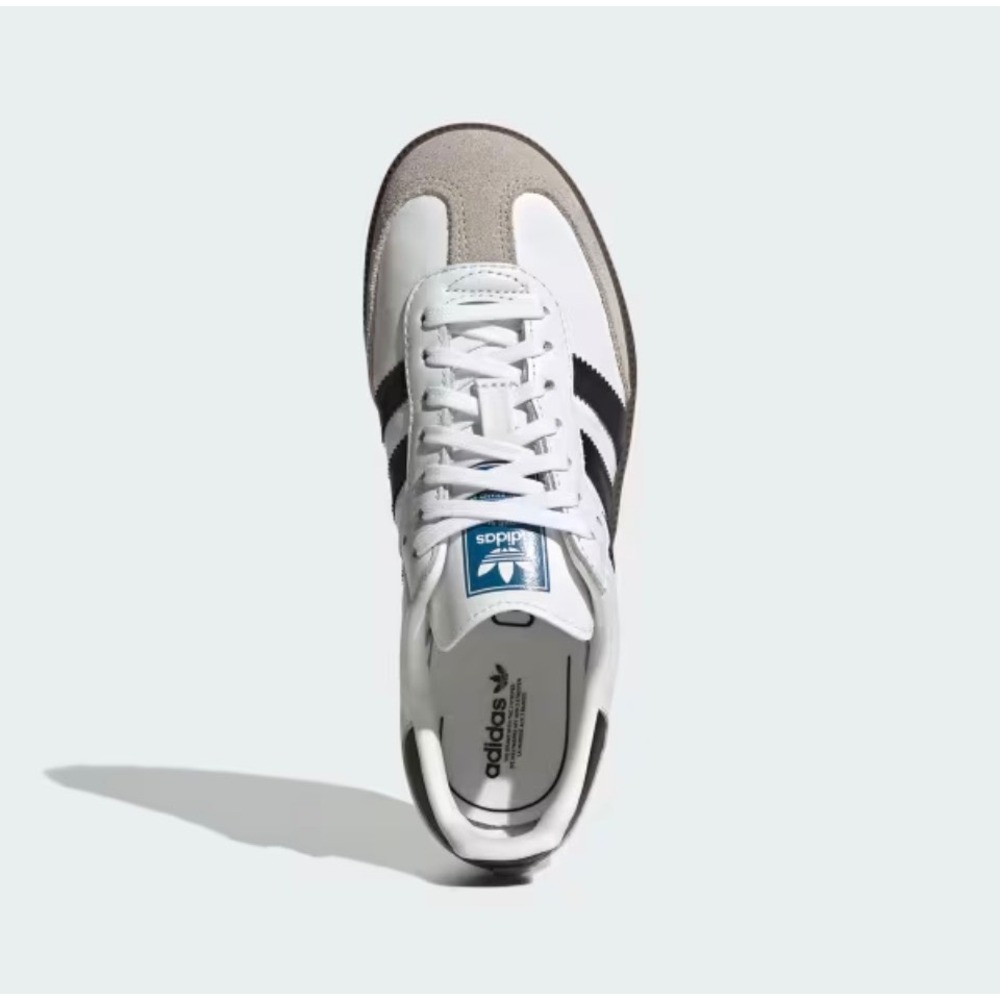 Adidas Samba OG Sneaker Women 5 (fits 6) White Leather Gum Sole Streetwear Retro - Picture 1 of 9